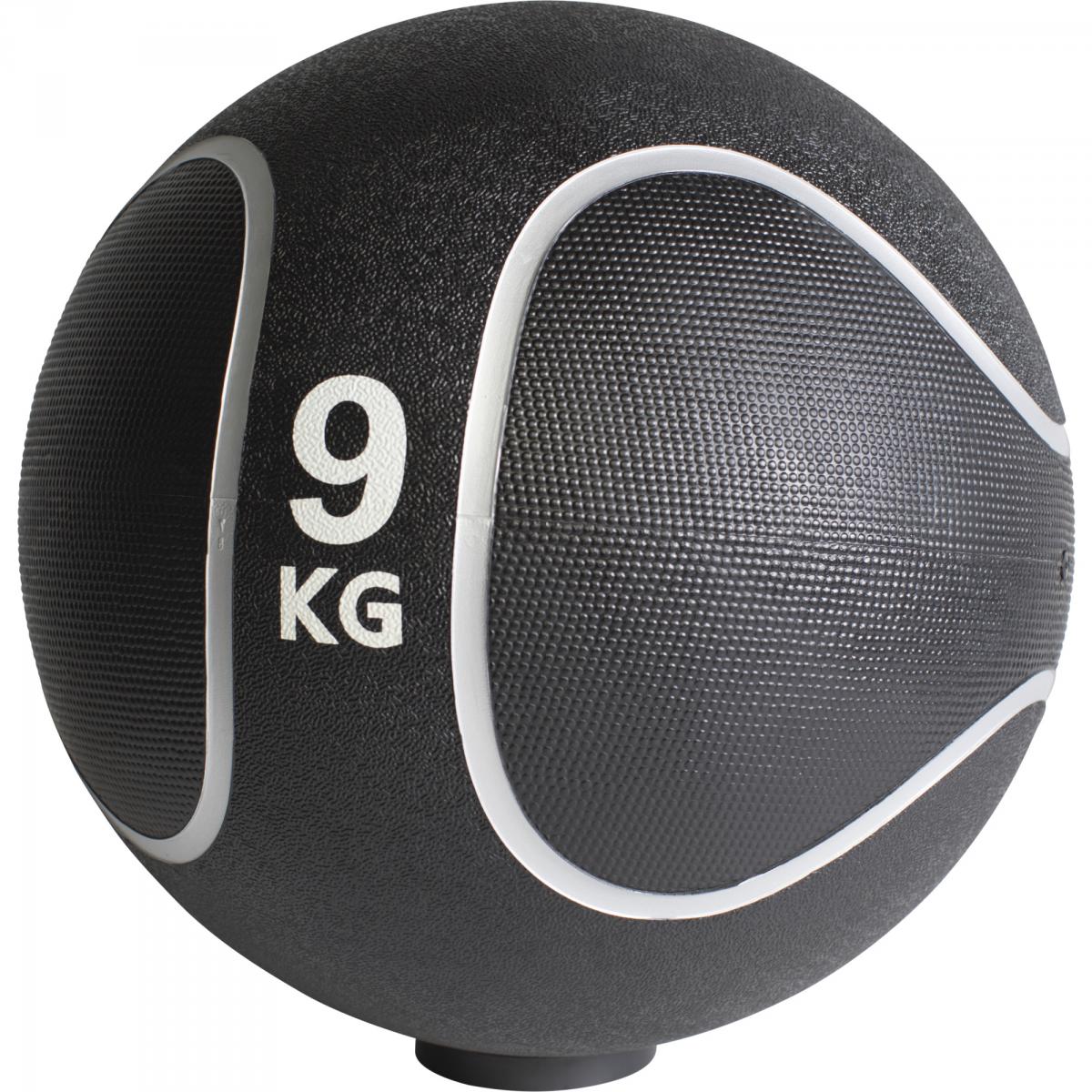 Médecine ball style noir/gris de 9 KG diamètre 28,6cm